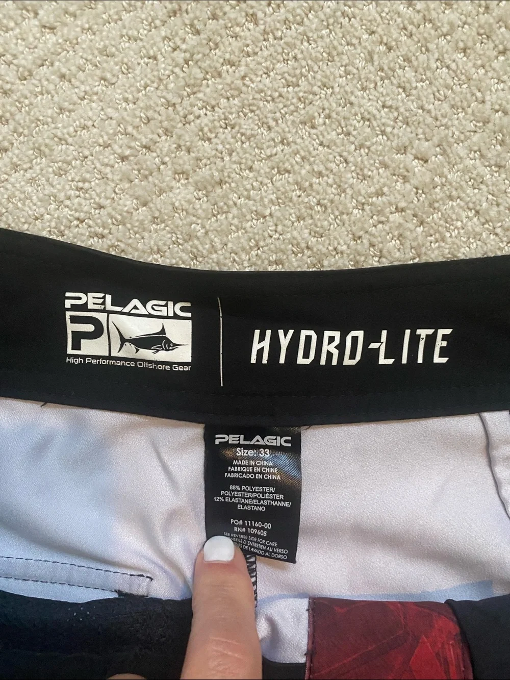 Men’s PELAGIC Hydro-Lite Swim Trunks - Red, Gray & Blue